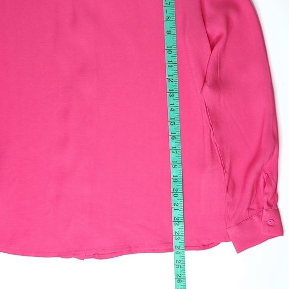 *** SOLD *** Mango Fru Fushia Chiffon Blouse Barbiecore Ruffled High Neck NWT XS - Picture 10 of 10
